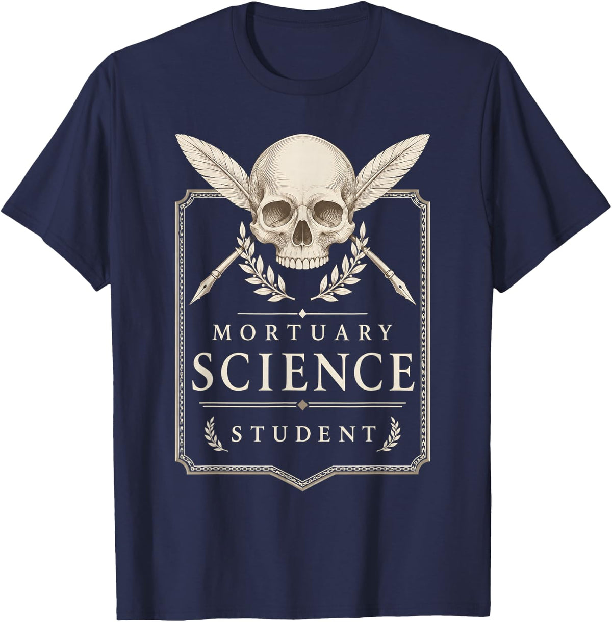 Mortuary Science Student Skull Embalmer T-Shirt - Navy Blue