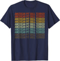American Pit Bull Terrier Retro T-Shirt - Navy Blue