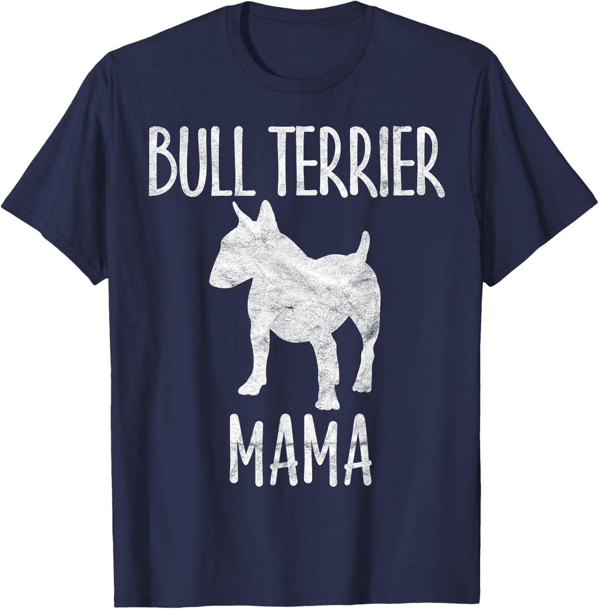 Vintage Bull Terrier Mama Gift Bully Mom Dog Owner Mother T-Shirt - Navy Blue