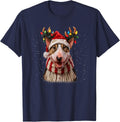 Bull Terrier Dog Christmas Scarf Funny Xmas Pajama T-Shirt - Navy Blue