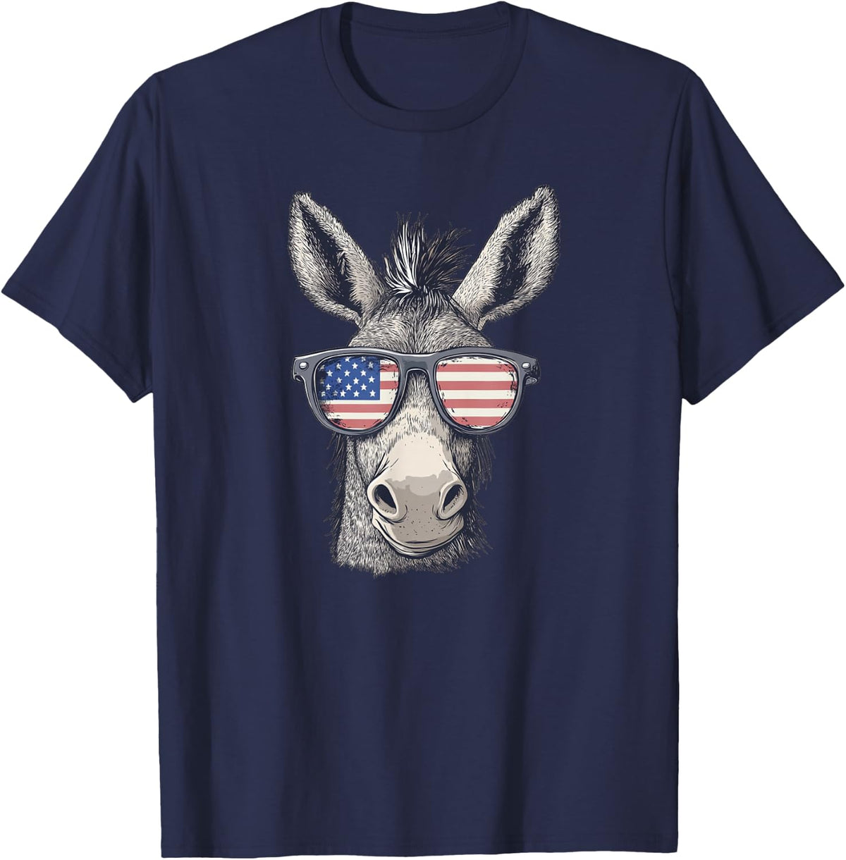Cool looking Donkey Costume for Patriotic Glasses T-Shirt - Navy Blue