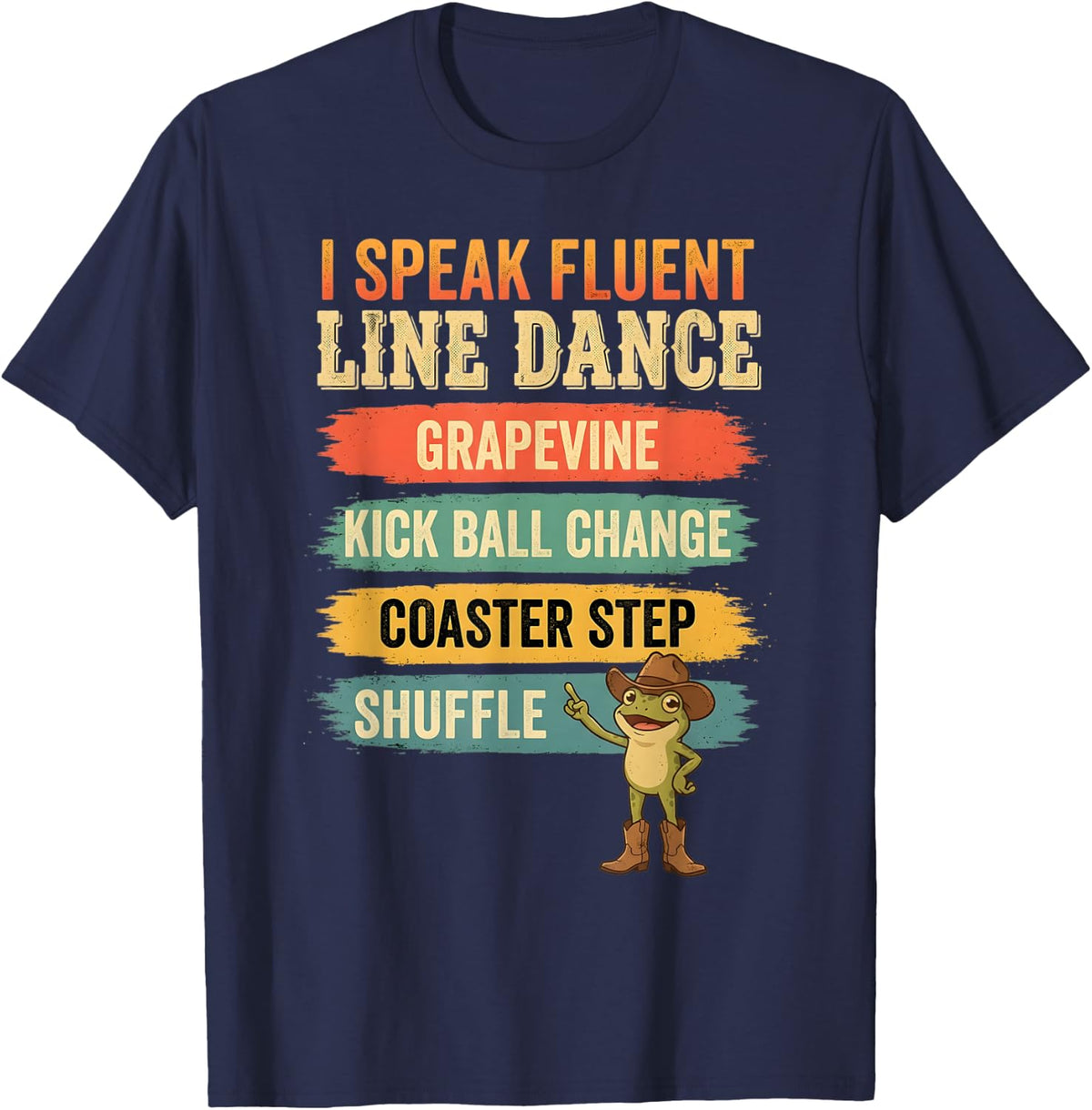 Line Dancer Frog Line Dance Line Dancing T-Shirt - Navy Blue