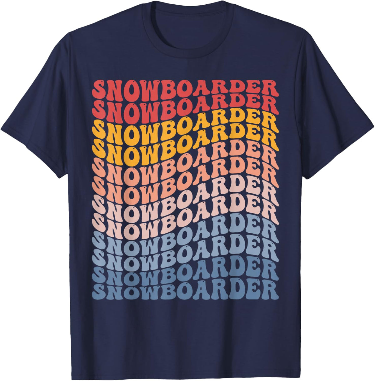 Snowboarder Snowboarding Snowboard Groovy T-Shirt - Navy Blue