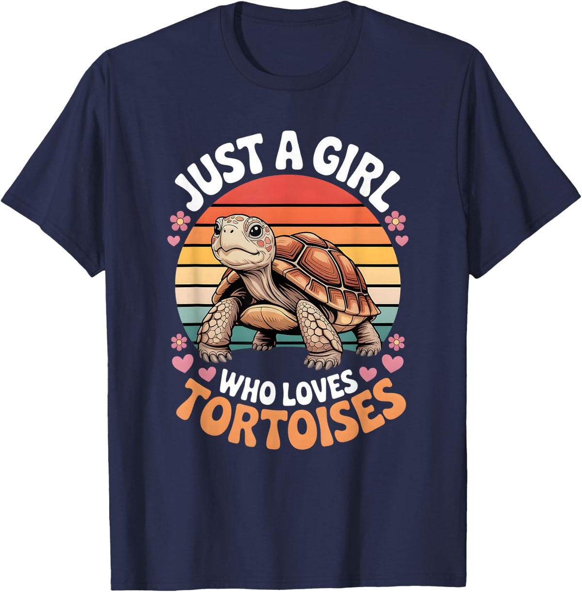 Girls Tortoise T-Shirt - Navy Blue