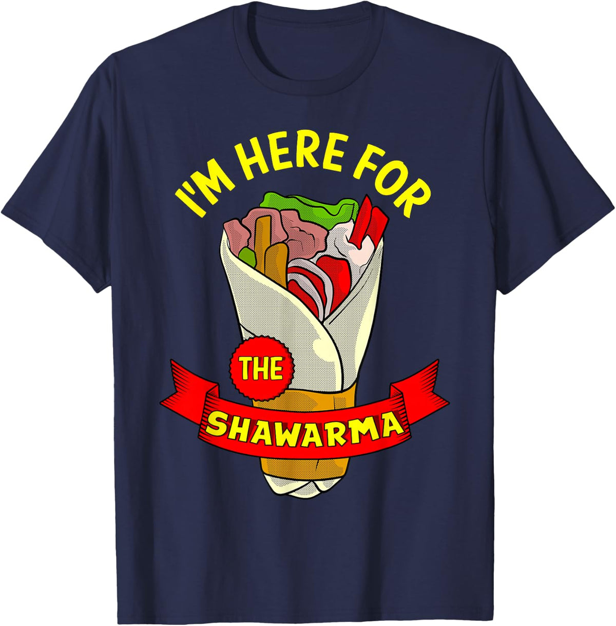Shawarma Food Middle Eastern Cuisine Gift T-Shirt - Navy Blue