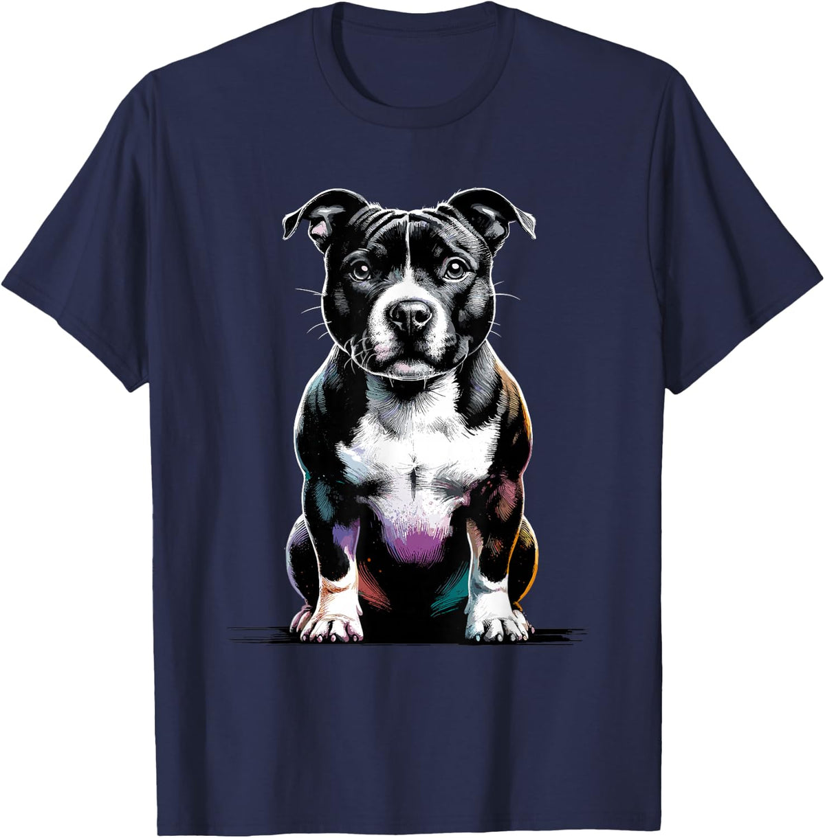 Staffordshire Bull Terrier Staffy Terriers T-Shirt - Navy Blue
