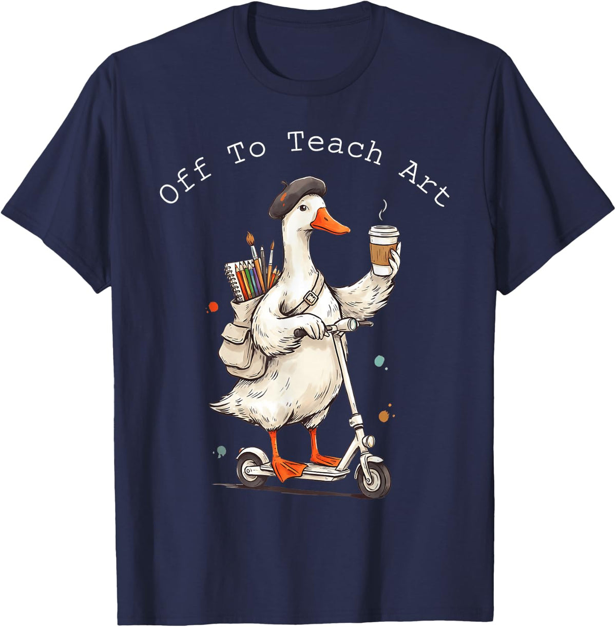 Off to Teach Art Teacher Back to School T-Shirt - Navy Blue