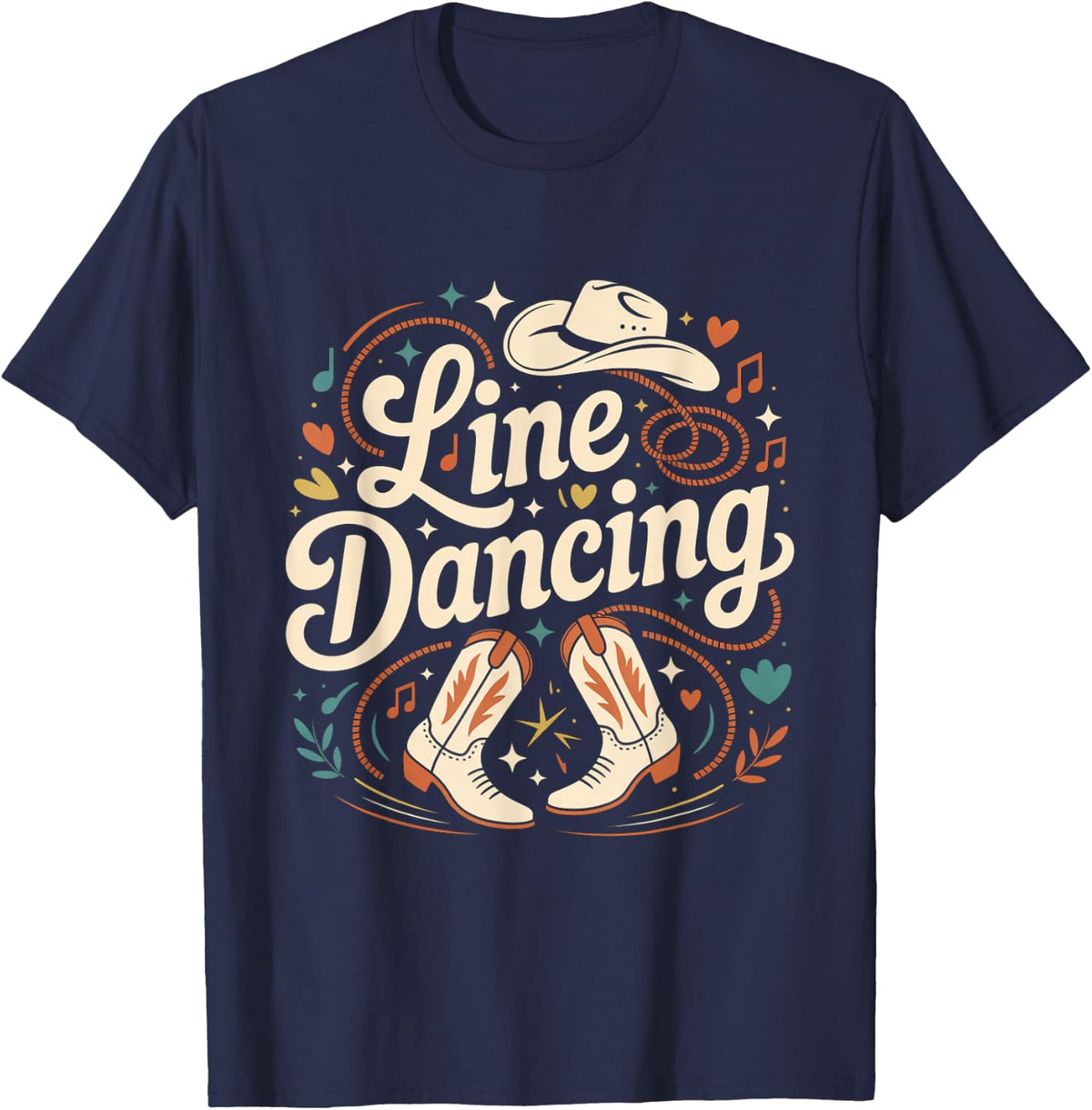 Shine Dancing Country Western Line Dance T-Shirt - Navy Blue