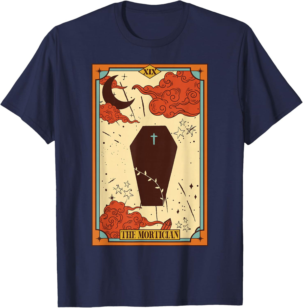 Embalmer Mortuary Funeral Director The Mortician Tarot Card T-Shirt - Navy Blue