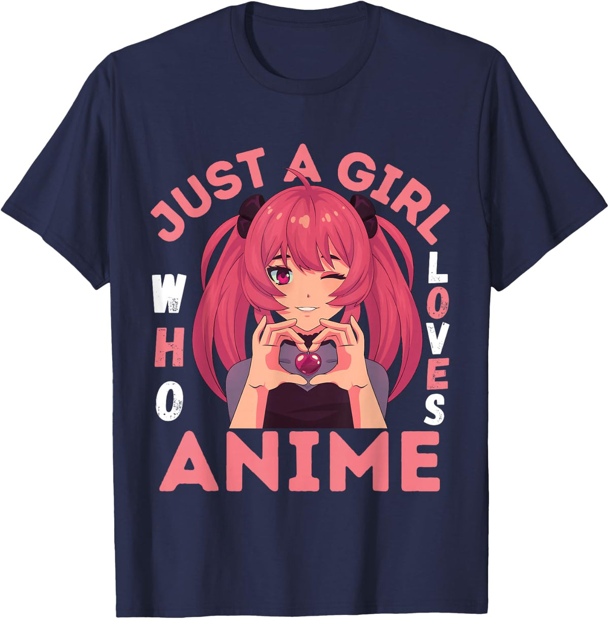 Just a Girl Who Loves Anime and Can't Get Enough Anime Girls T-Shirt - Navy Blue