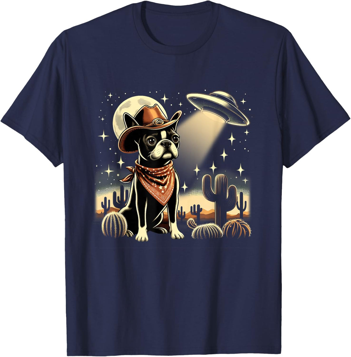 Cactus Desert T-Shirt - Navy Blue
