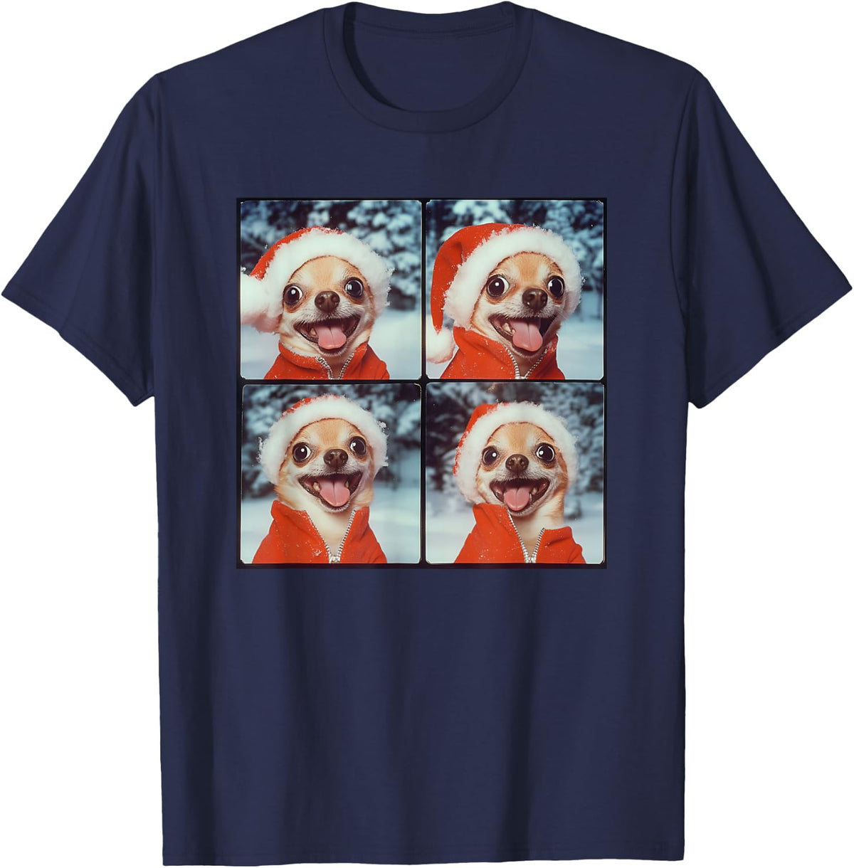Chihuahua Mom Christmas T-Shirt - Navy Blue