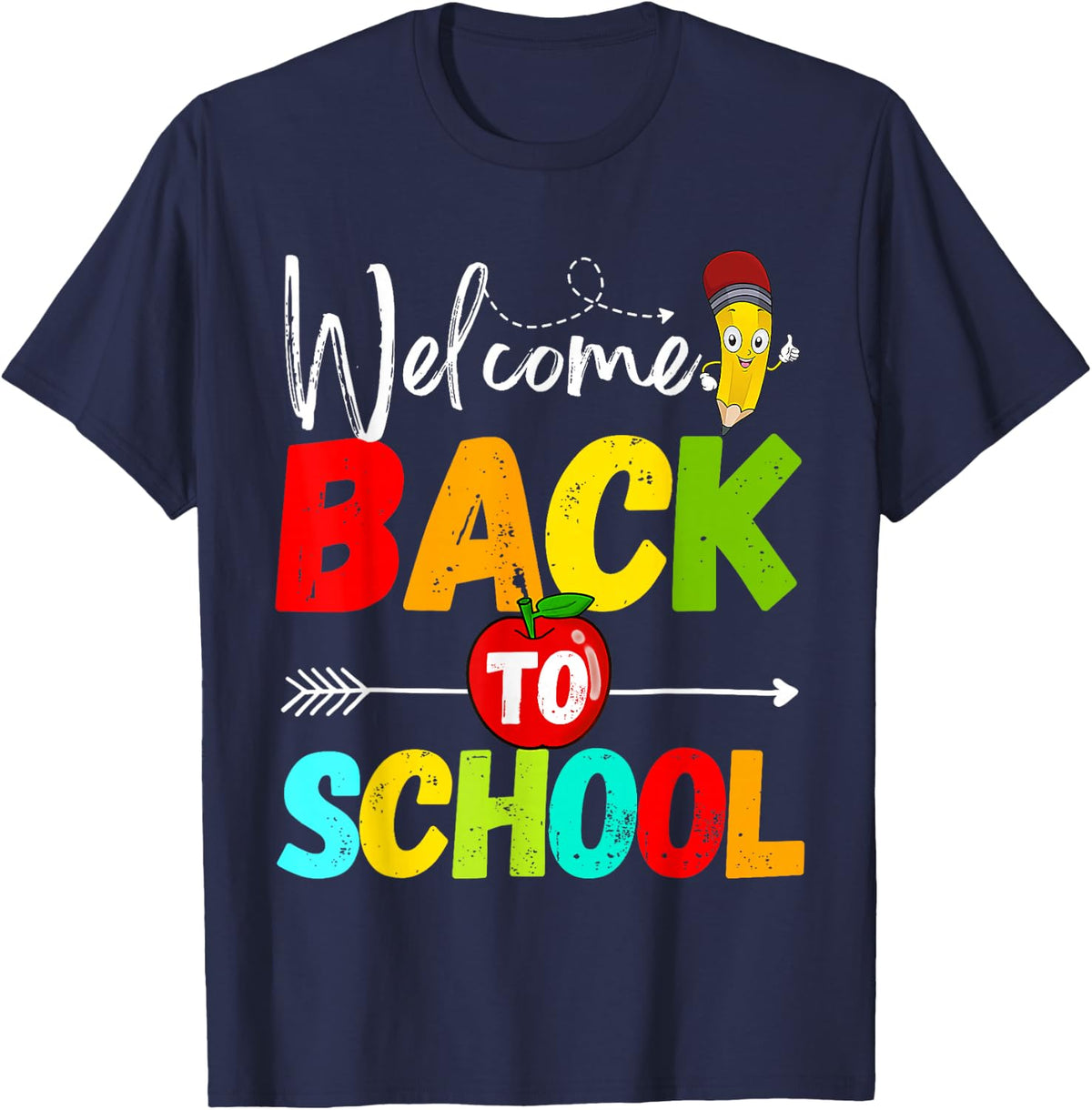 Welcome Back to School 2025 Teachers Students First Day of School Shirt Tee T-Shirt for Men Women - Navy Blue