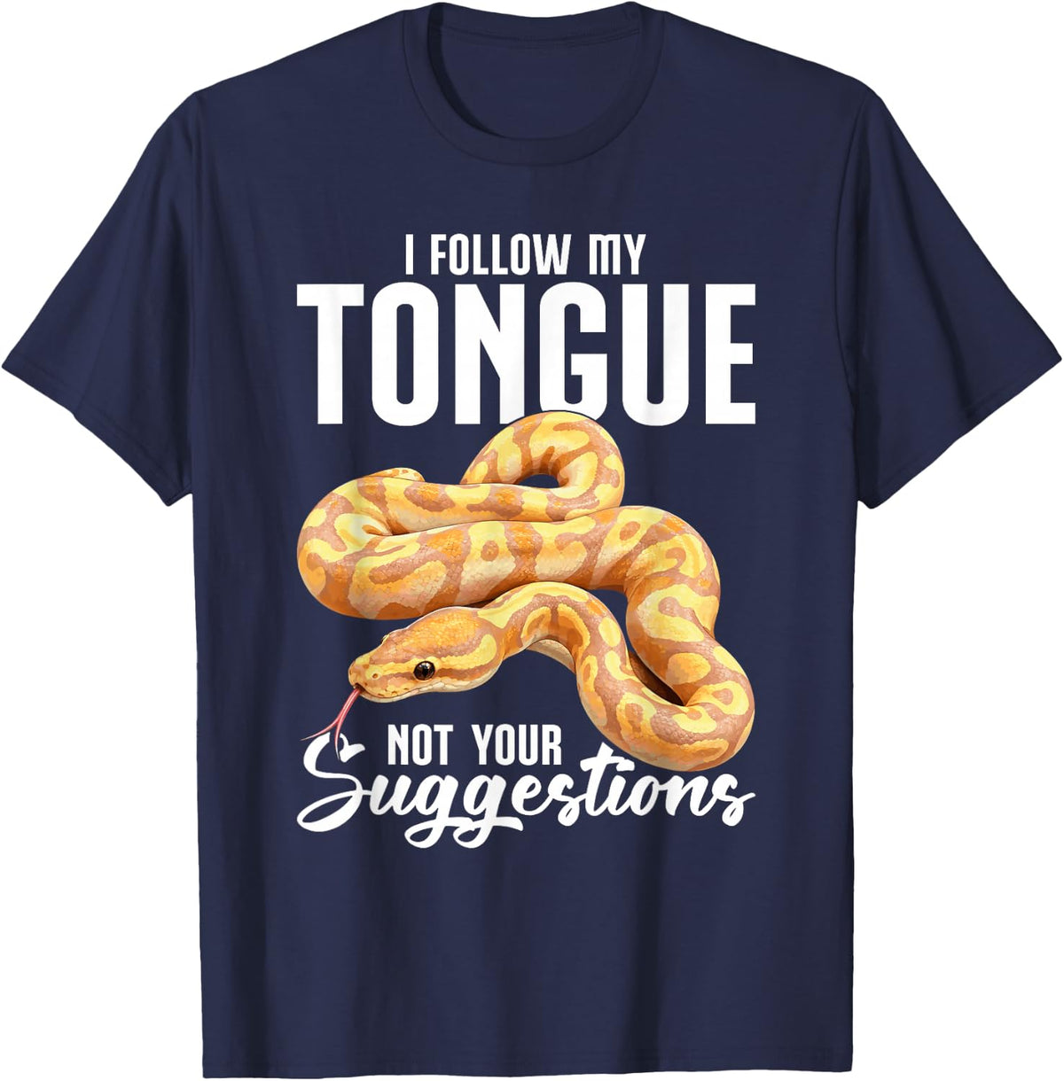 Ball Python Lover Snake Lover Tongue Banana Ball Python T-Shirt - Navy Blue