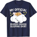 Official Sleeping Shirt Sleep Tees T Shirts Pajama Naps PJ Bearded Dragon - Navy Blue