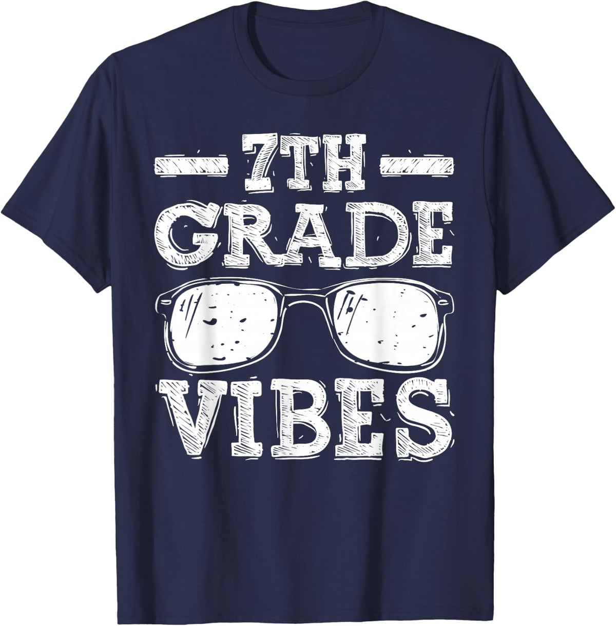 Back To School 7th Grade Vibes Shirt, First Day Teacher kids T-Shirt - Navy Blue