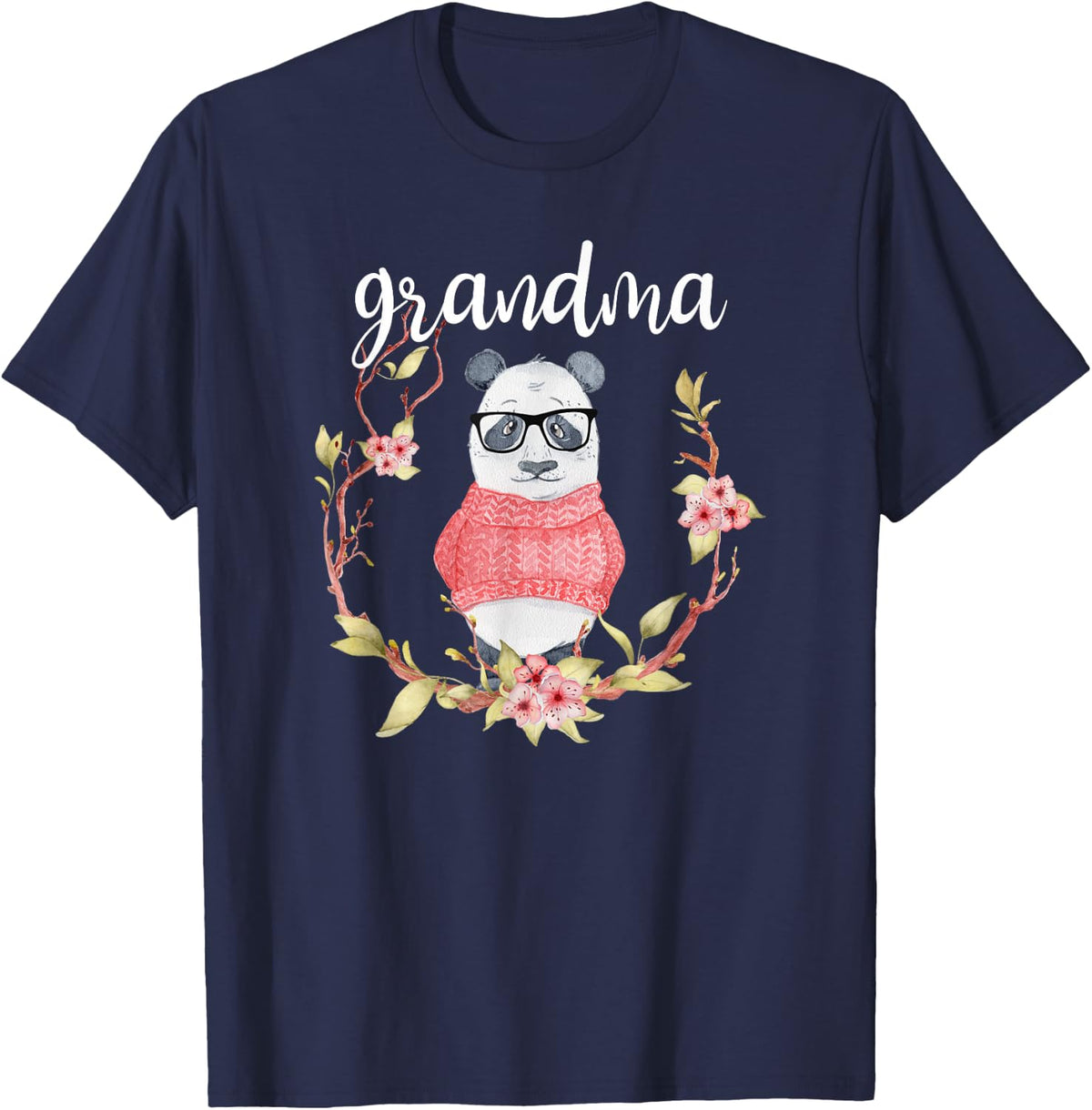 Grandma Panda Bear Nana Gift for Grandmom T-Shirt - Navy Blue
