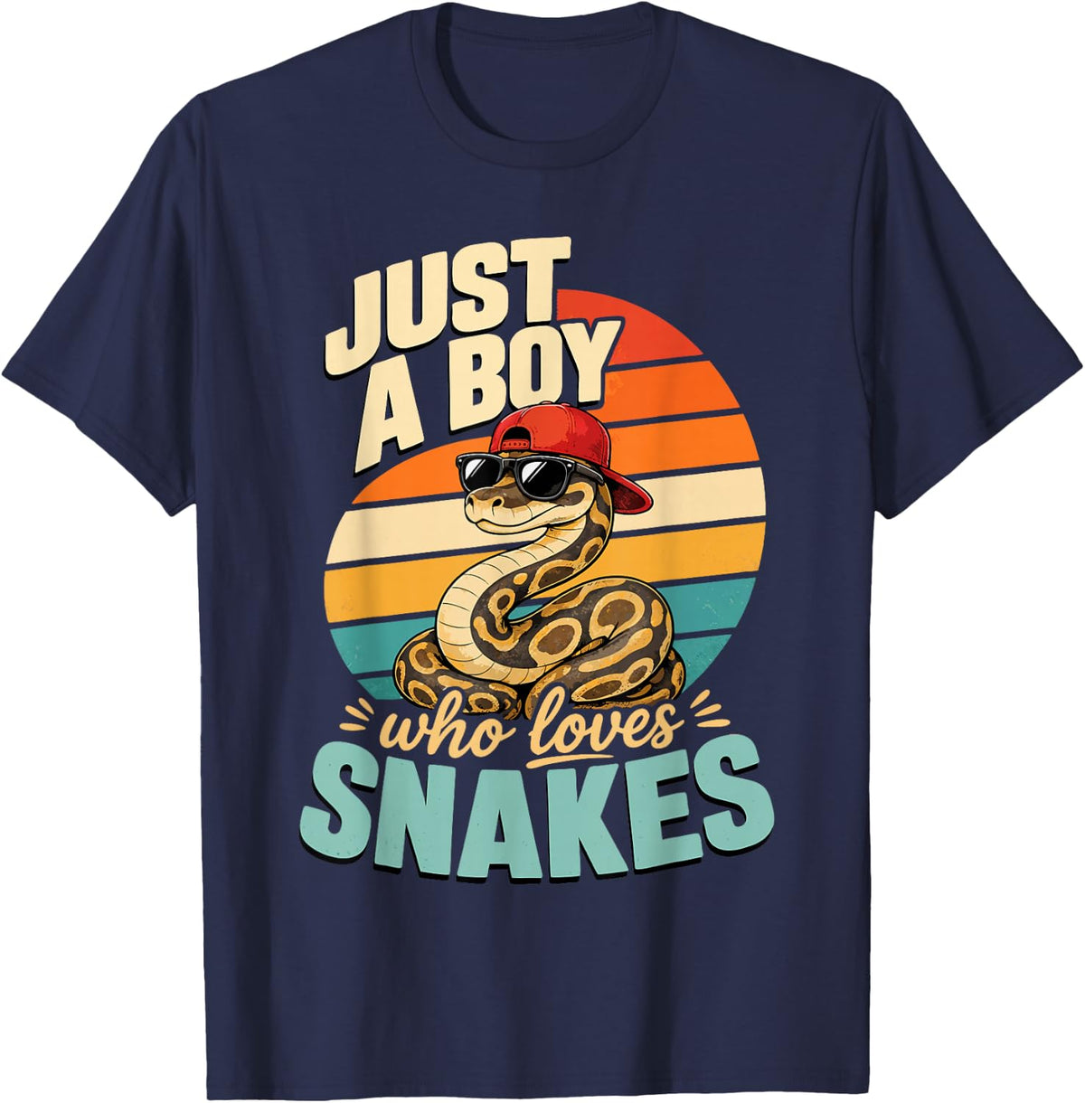 Boy Snake Lover T-Shirt - Navy Blue