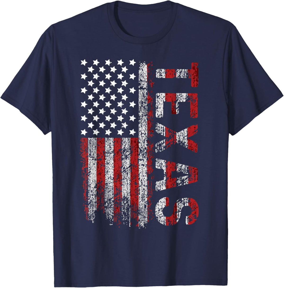 American Flag Texas 4th of July tees Men, Women and Youth T-Shirt - Navy Blue