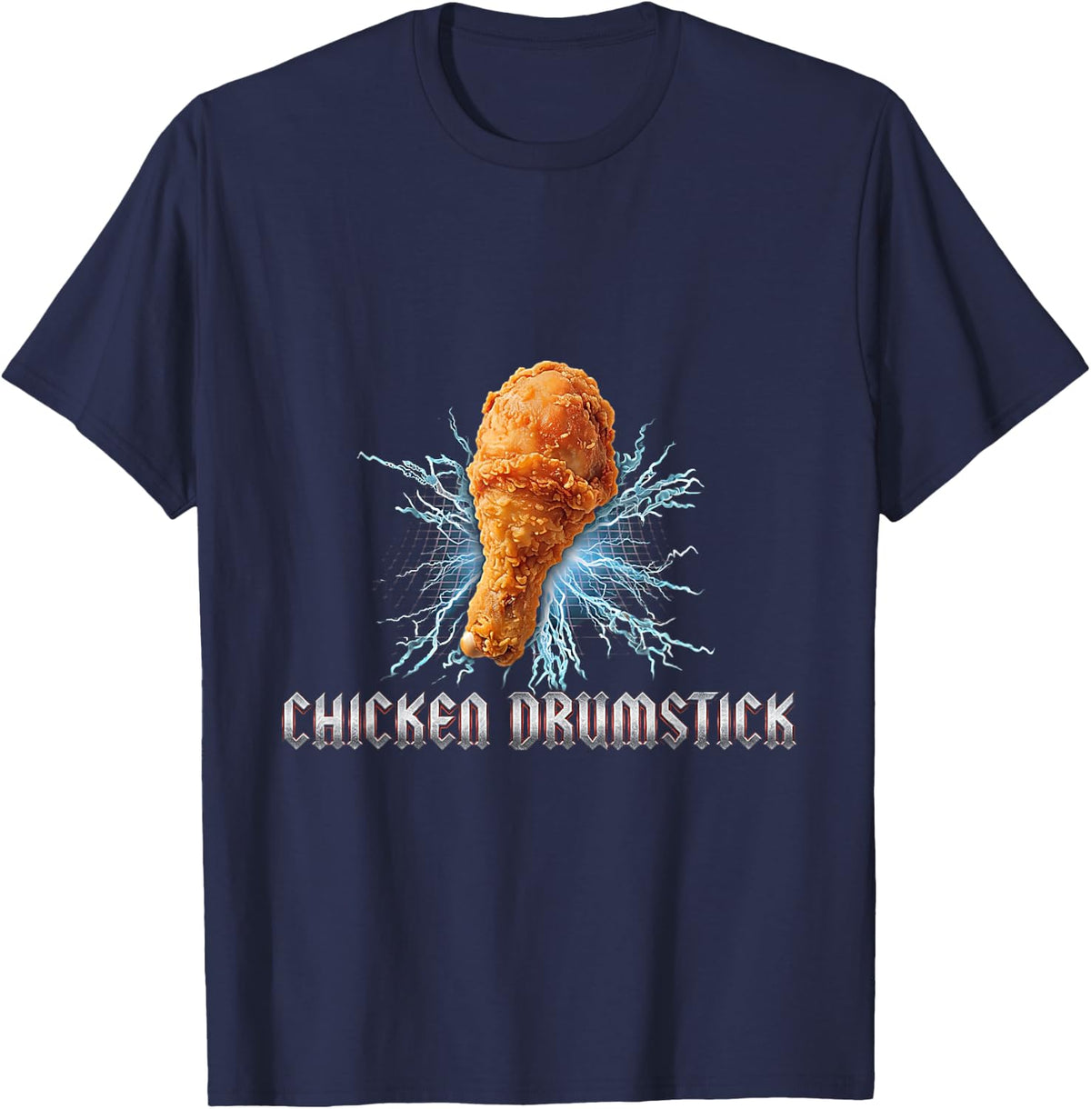 Chicken Nuggets Heavy Metal Tour Hardcore Music T-Shirt - Navy Blue