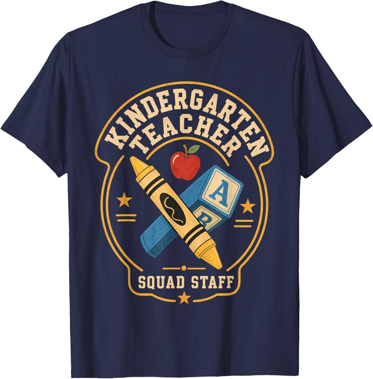 Kindergarten Teacher Squad Staff Education Team T-Shirt - Navy Blue