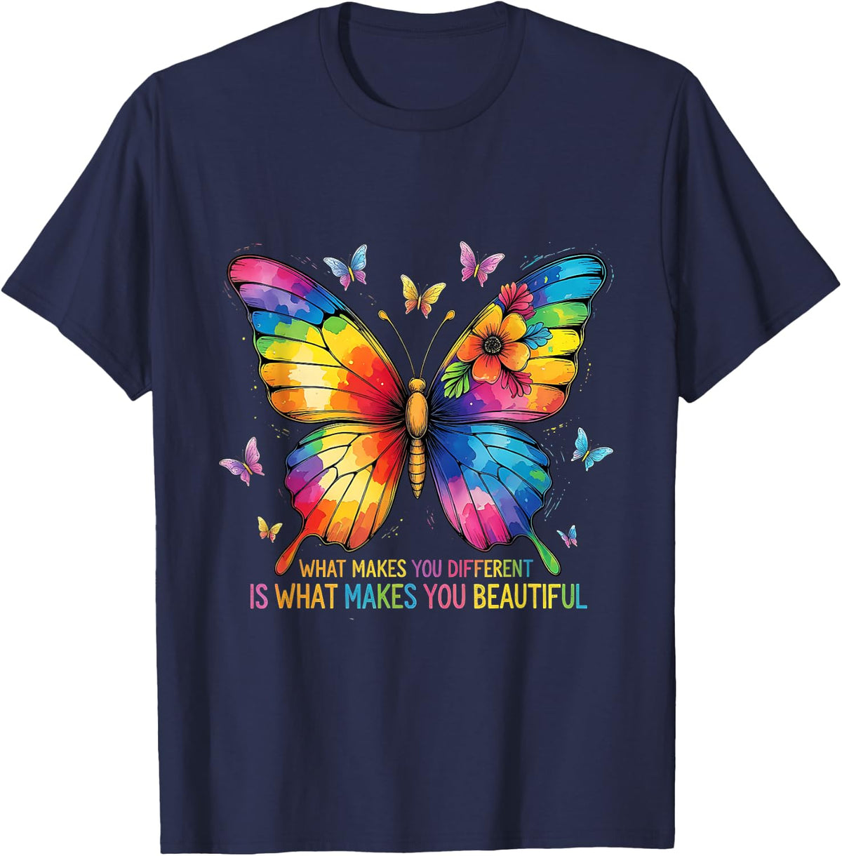 What Makes You Different Broken Crayons T-Shirt - Navy Blue