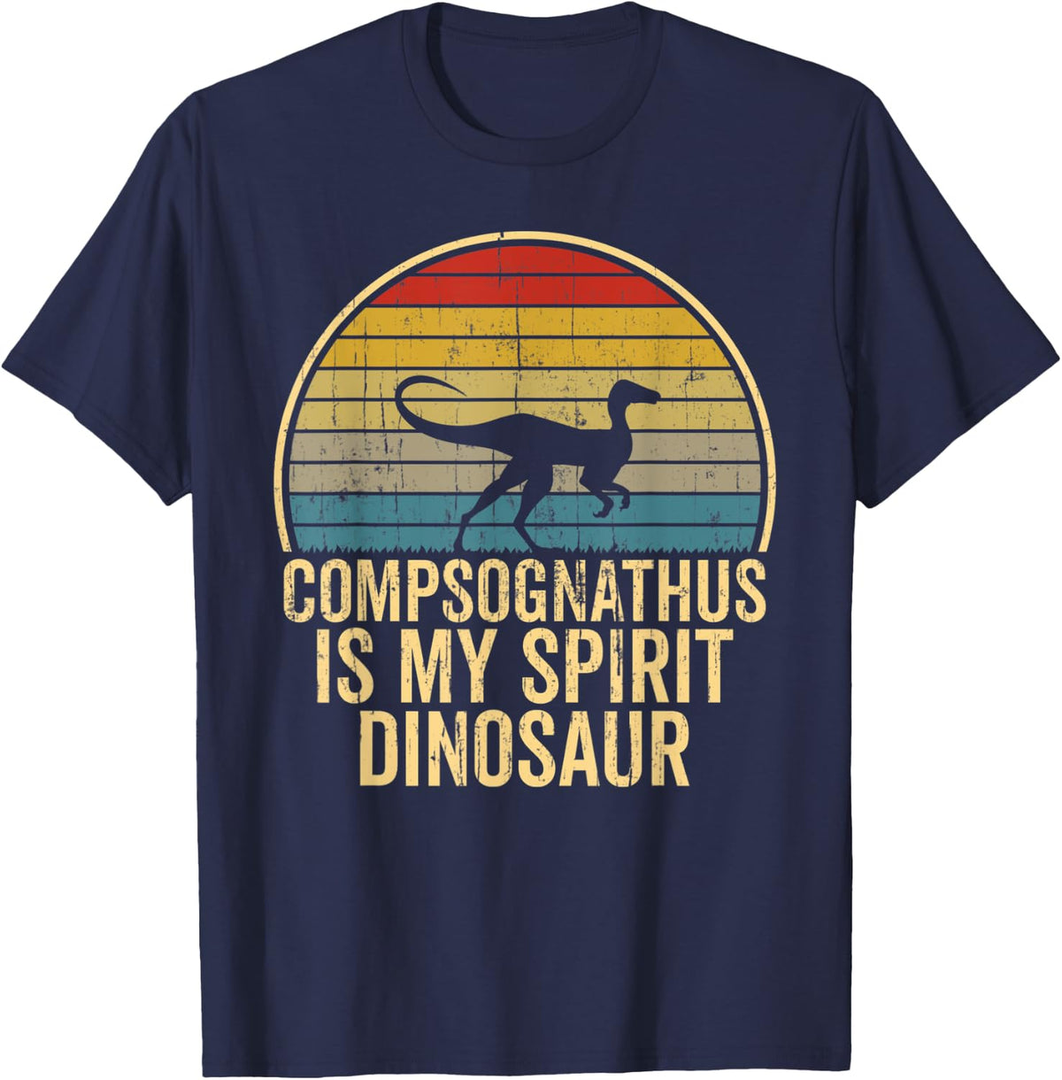Compsognathus Is My Spirit Dinosaur - Dino Lovers Gift T-Shirt - Navy Blue