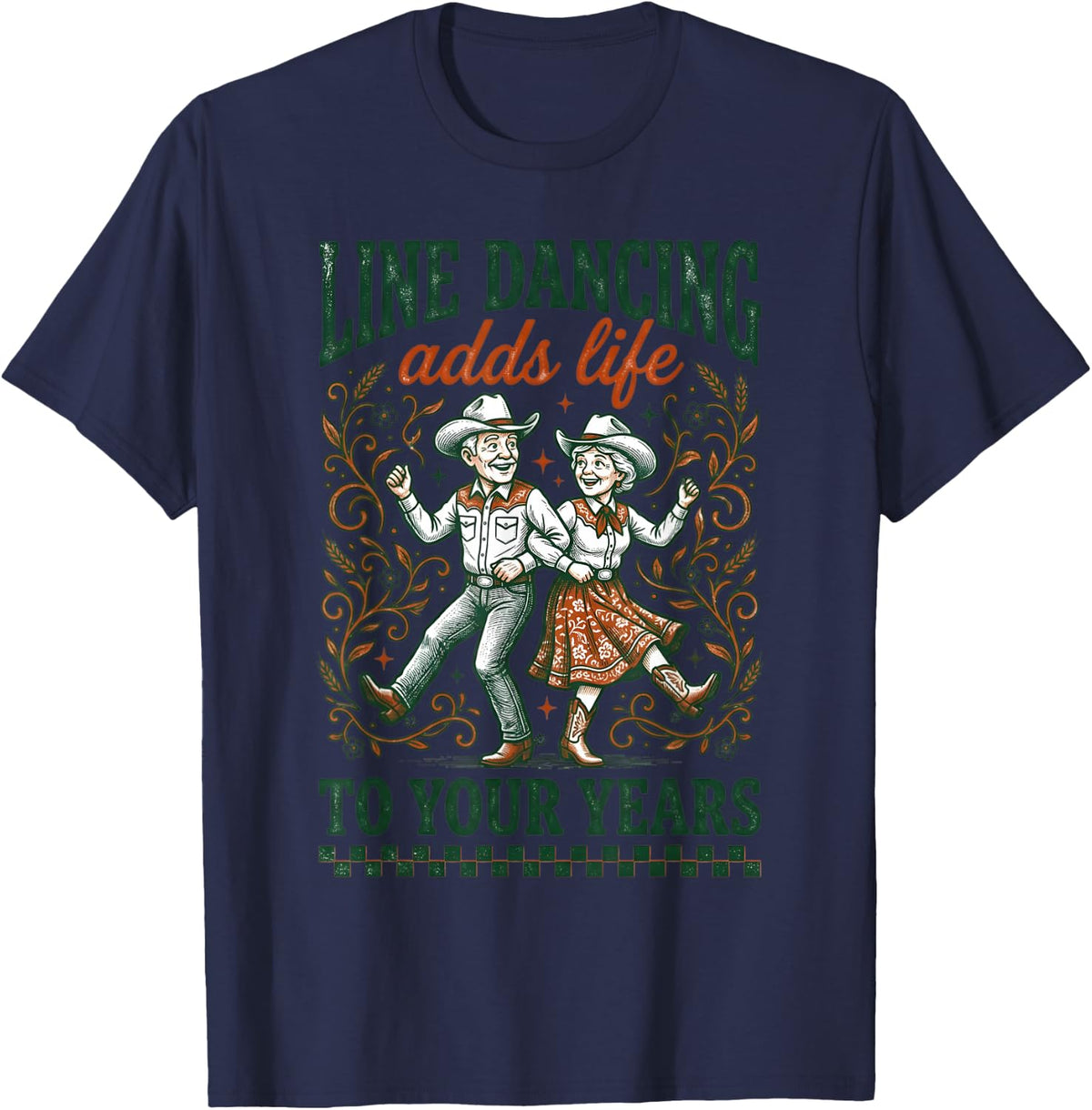 Line Dancing Grandparents Line Dancer Line Dance T-Shirt - Navy Blue