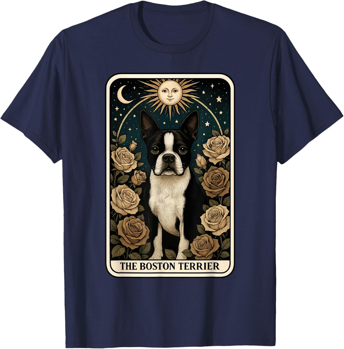 Tarot The Boston Terrier T-Shirt - Navy Blue
