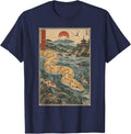 Banana Ball Python Ukiyo-e Japanese Art Snake Reptile Lover T-Shirt - Navy Blue