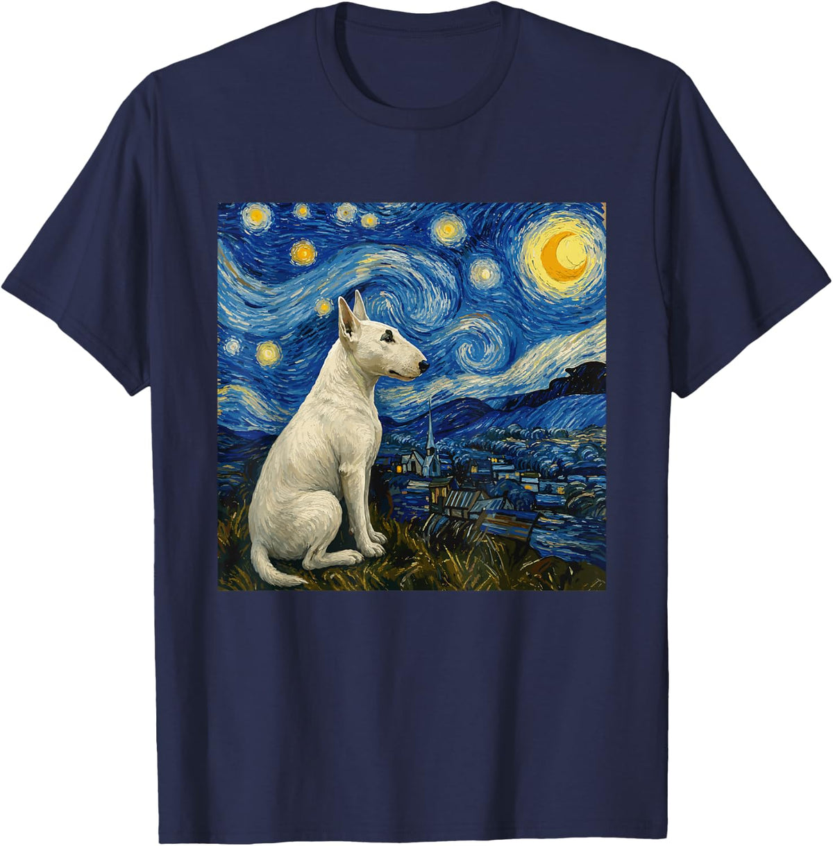 Miniature Bull Terrier Lover Painting Miniature Bull Terrier T-Shirt - Navy Blue