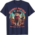 Cat Cowboy Meme Wild West Cowboy Hat Vintage Meowdy Partner T-Shirt - Navy Blue