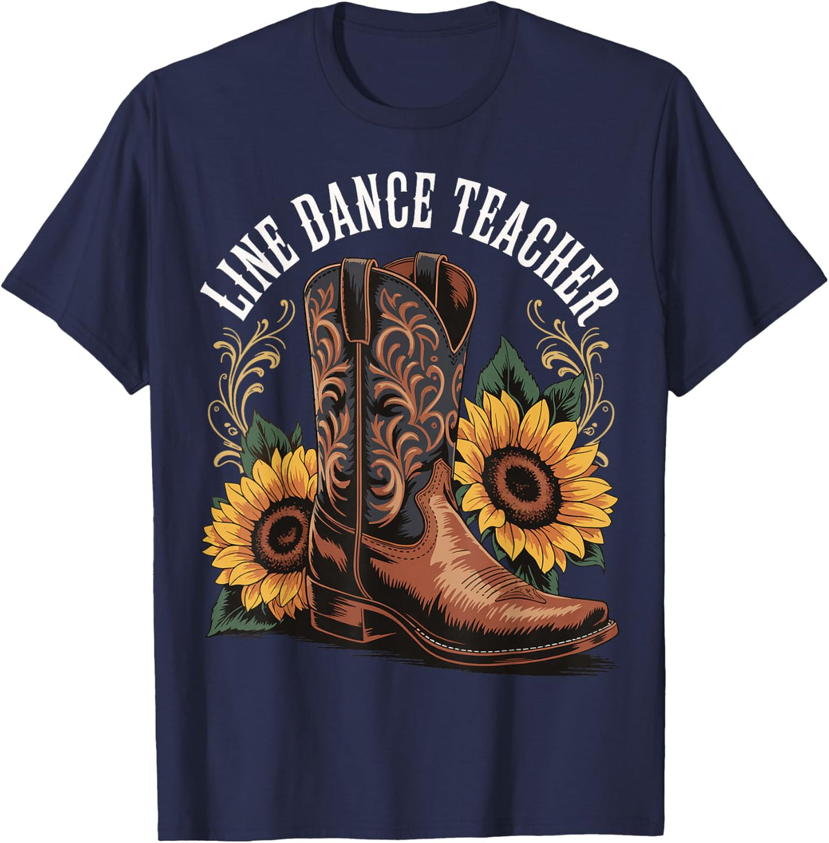 Line Dance Teacher T-Shirt - Navy Blue