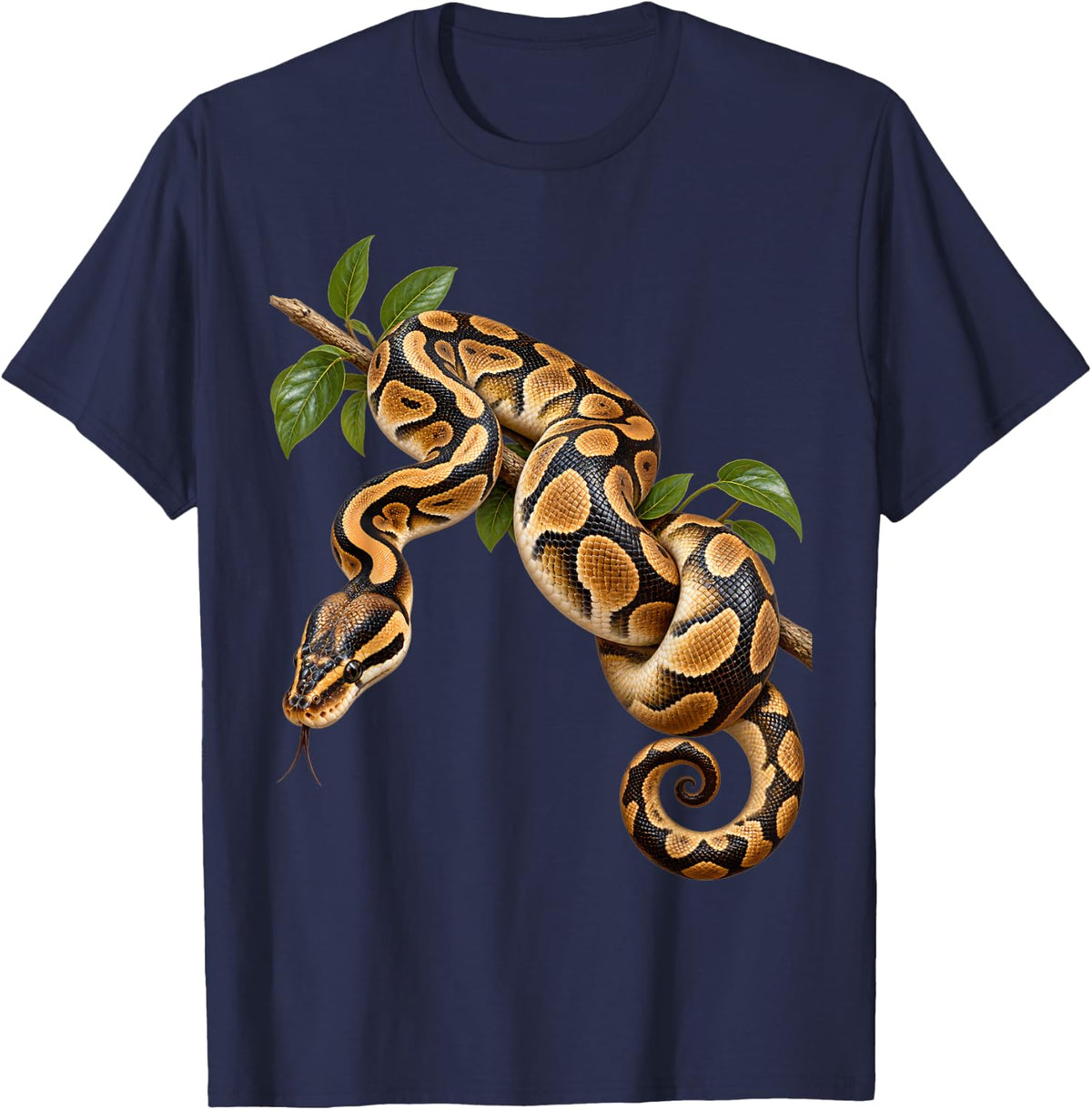 Ball Python Snake Lover Pet Reptile Men Women Kids T-Shirt - Navy Blue