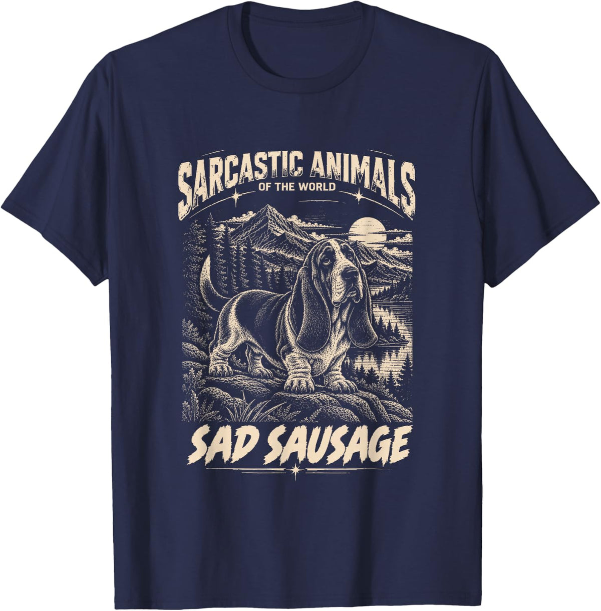 Basset Hound Funny Sarcastic Name T-Shirt - Navy Blue