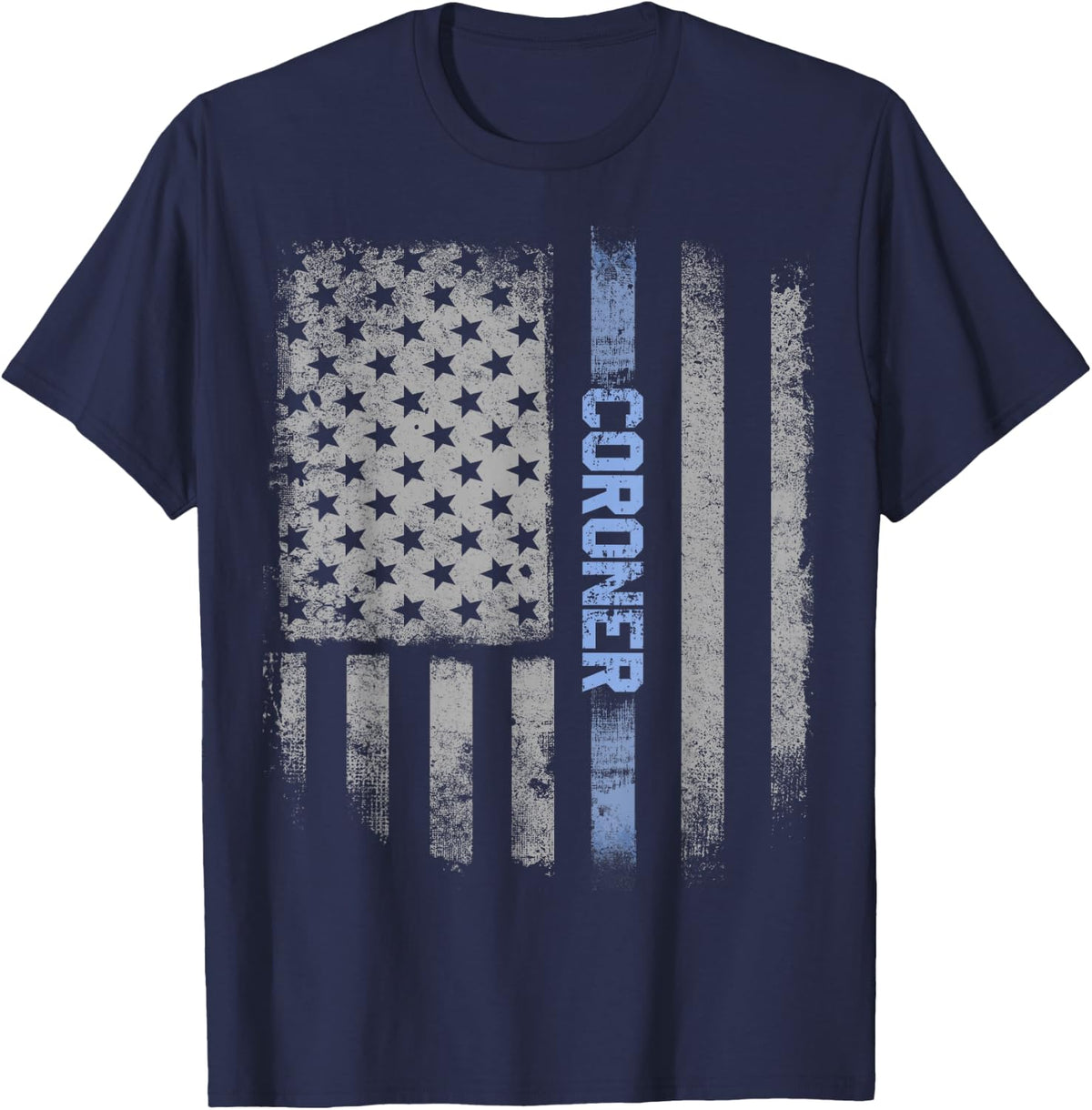 Coroner US Flag T-shirt T-Shirt - Navy Blue