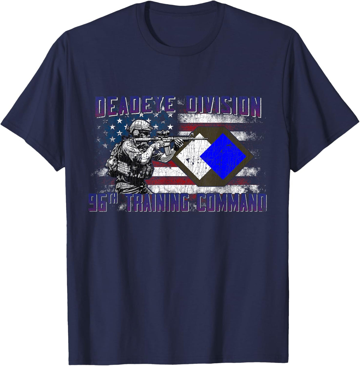 96th Infantry Division 96th ID Deadeye Division Gifts T-Shirt - Navy Blue