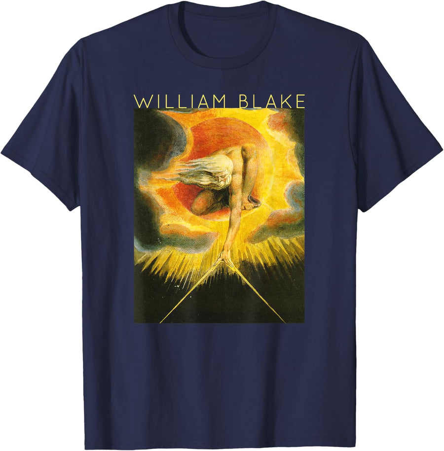 William Blake The Ancient Of Days Artist T-Shirt Tee For Art Teachers And Painters - Navy Blue