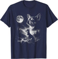 Chihuahua Howling at Moon T-Shirt - Navy Blue