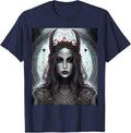 Goth Aesthetic Grunge Occult Emo Satanic Antichrist T-Shirt - Navy Blue