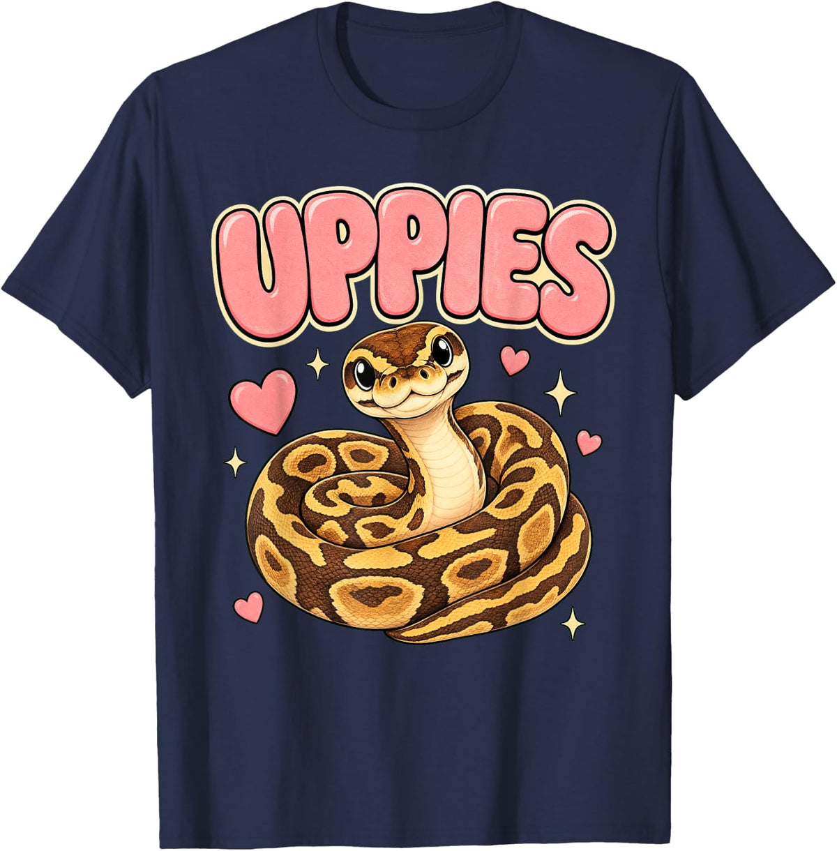 Ball Python Uppies Snake Owner Keeper T-Shirt - Navy Blue