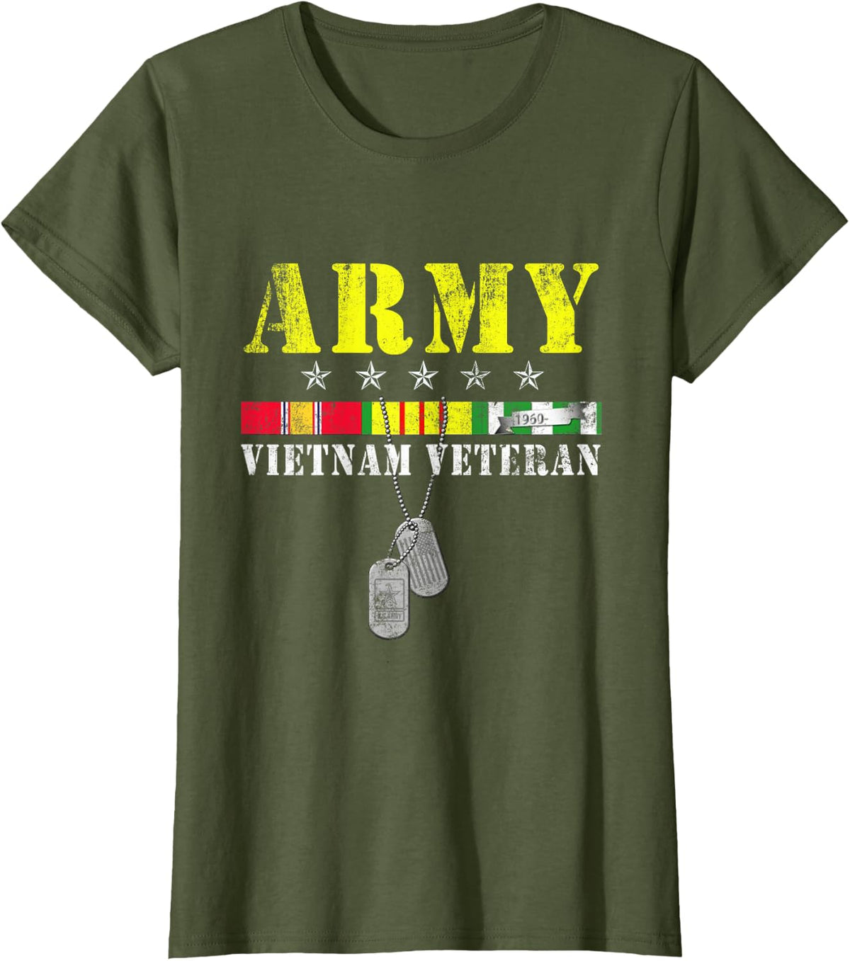 US Army Vietnam Veteran USA Flag Vietnam Vet Flag Men Women T-Shirt - Olive Green