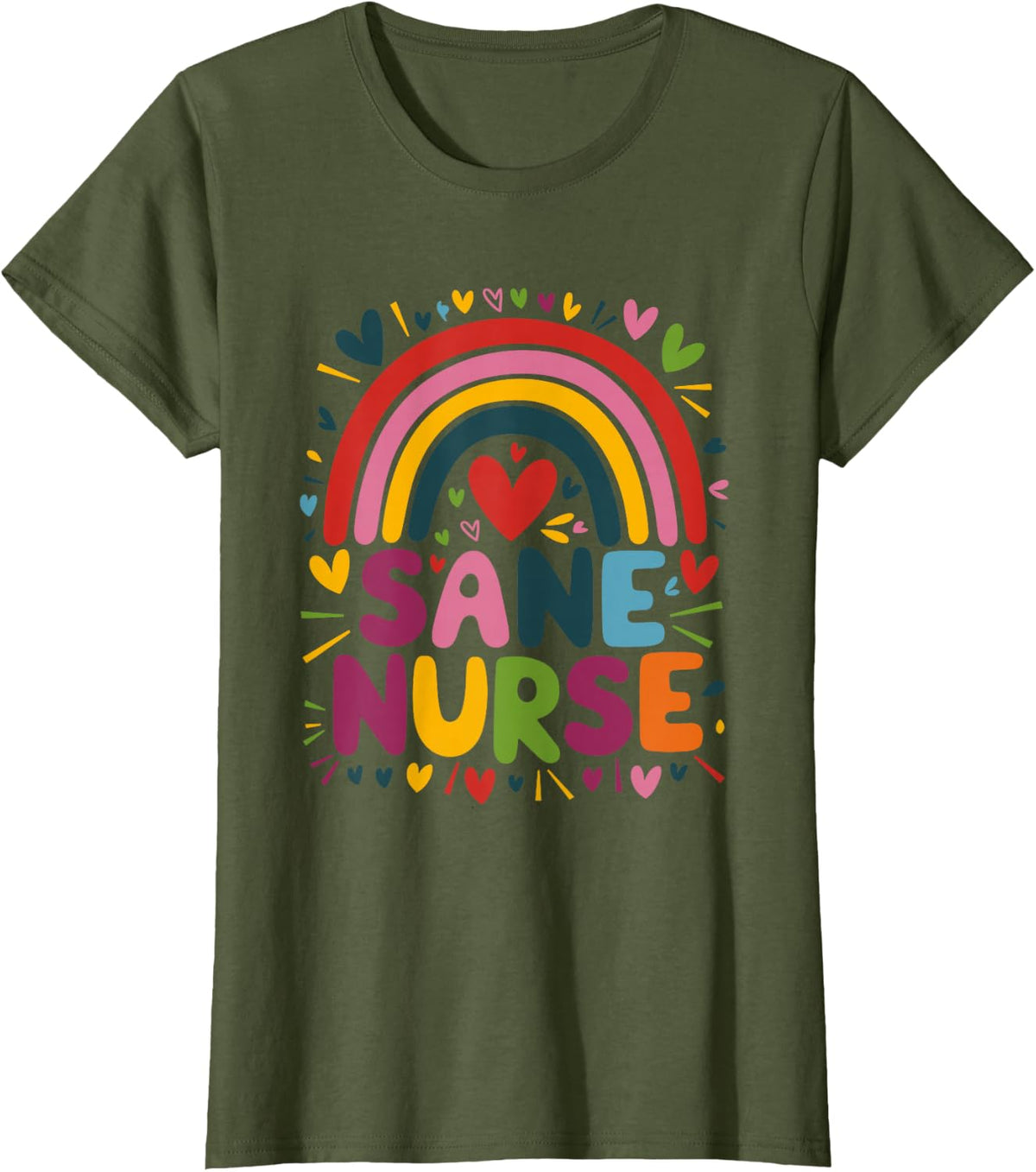 Forensic Nurse Examiner and Forensic Science, Sane Nurse T-Shirt - Olive Green