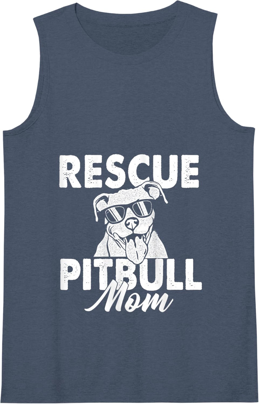 Womens Rescue Pitbull Mom - Pittie Lover Pibble Pit Bull Terrier Tank Top - Navy Blue