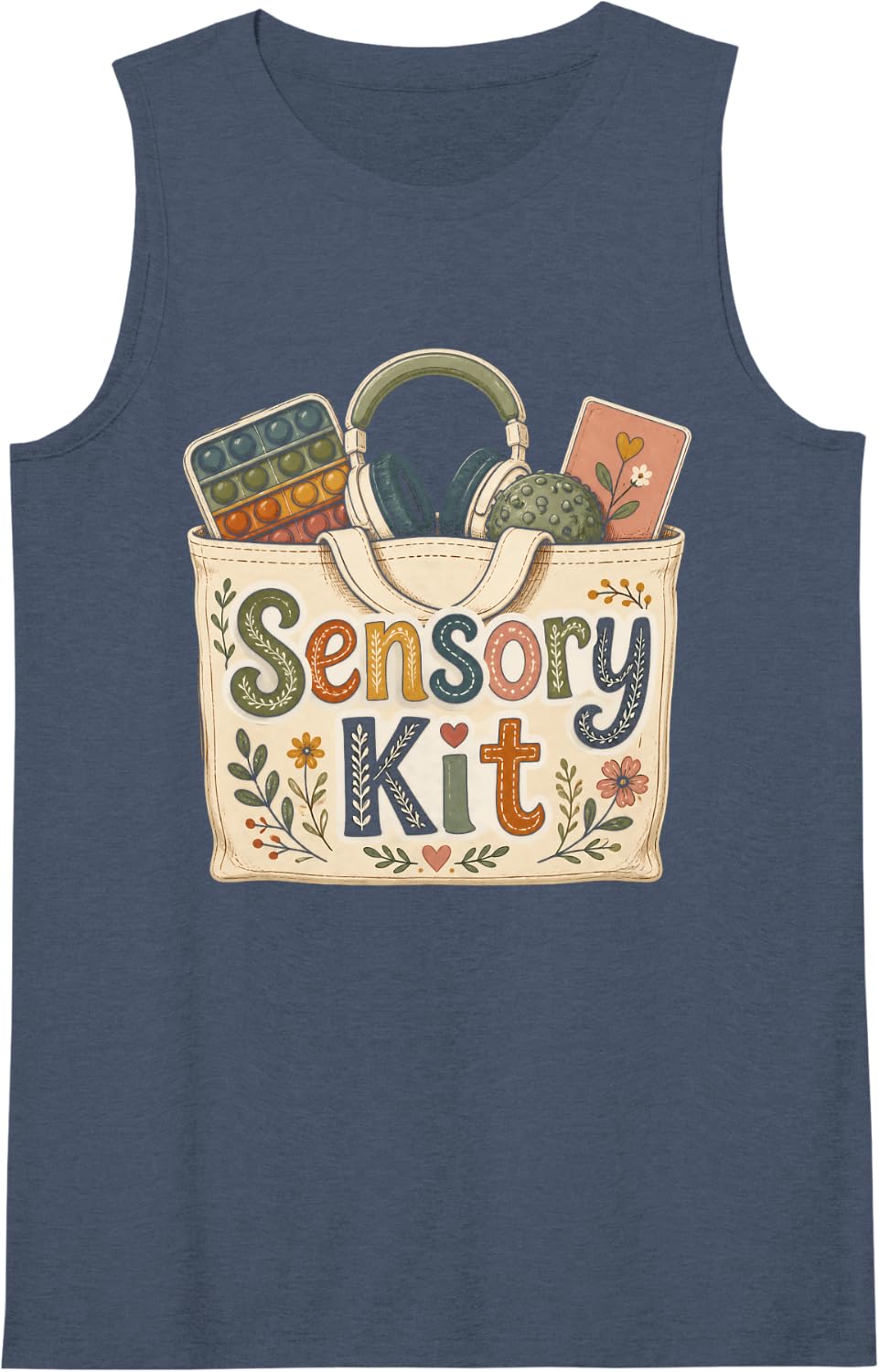 Women's Sensory Kit Paraprofessional Sleeveless Tank Top - Navy Blue