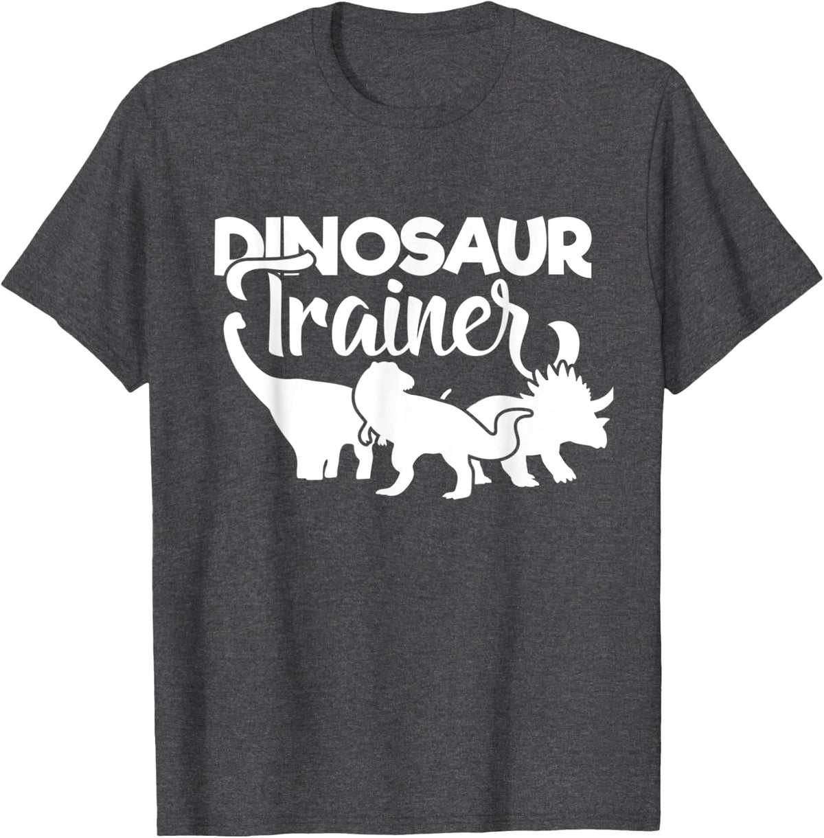 Dinosaur Trainer Lazy Halloween Dino Training Dinosaur Lover T-Shirt - Dark Heather Grey