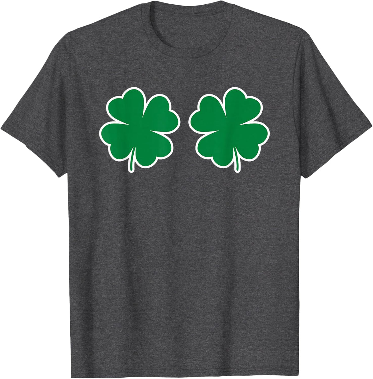 Funny Shamrock Boobs Shirt St Patricks Day T-Shirt - Dark Heather Grey
