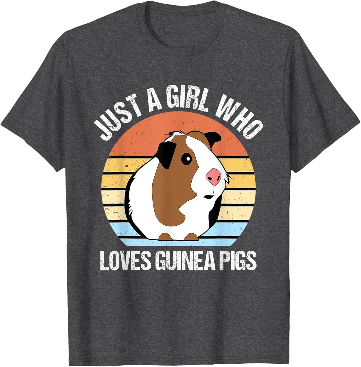 Just A Girl Who Loves Guinea Pigs Vintage Guinea Pig T-Shirt - Dark Heather Grey