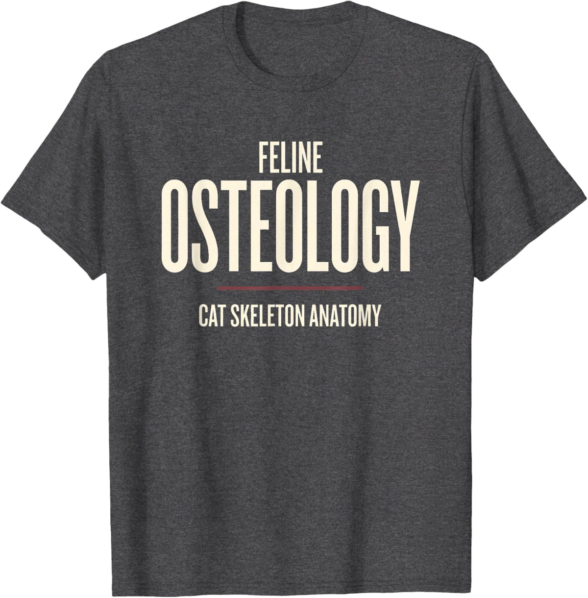 Cat Skeleton Anatomy Chart Feline Science Humor Design T-Shirt - Dark Heather Grey