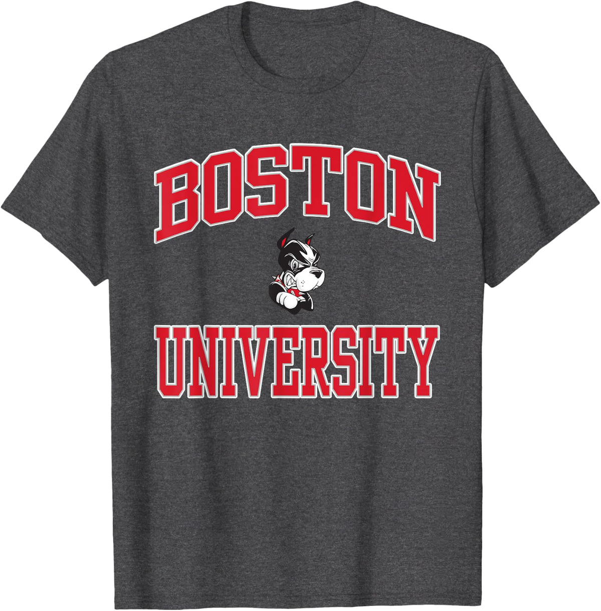 Boston Terriers Game Day Arch Over - Neutral Boston U T-Shirt - Dark Heather Grey